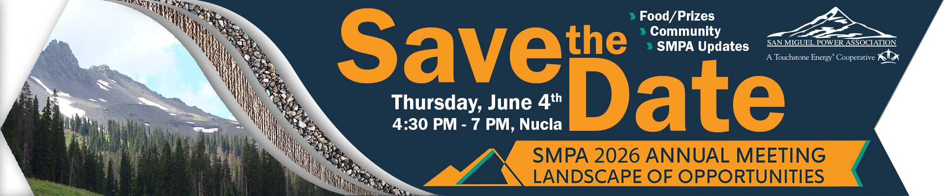 Save the Date, June 4th, 2026 - SMPA Annual Meeting - Nucla, CO
