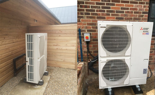Example of an outdoor mount air-source heat pump