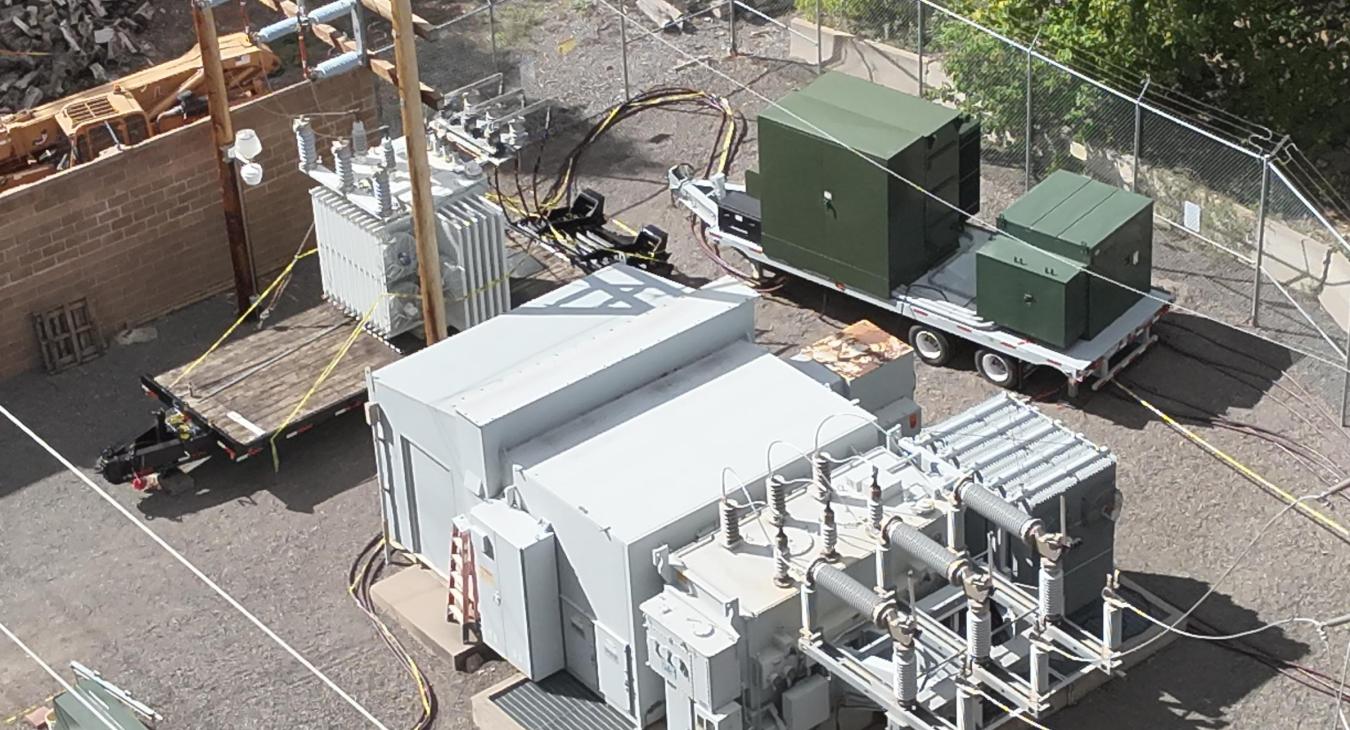 The Ouray Substation with mobile transformer and regulators 