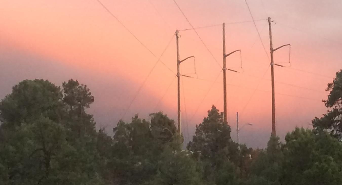 Dallas Creek 115kv lines at sunset