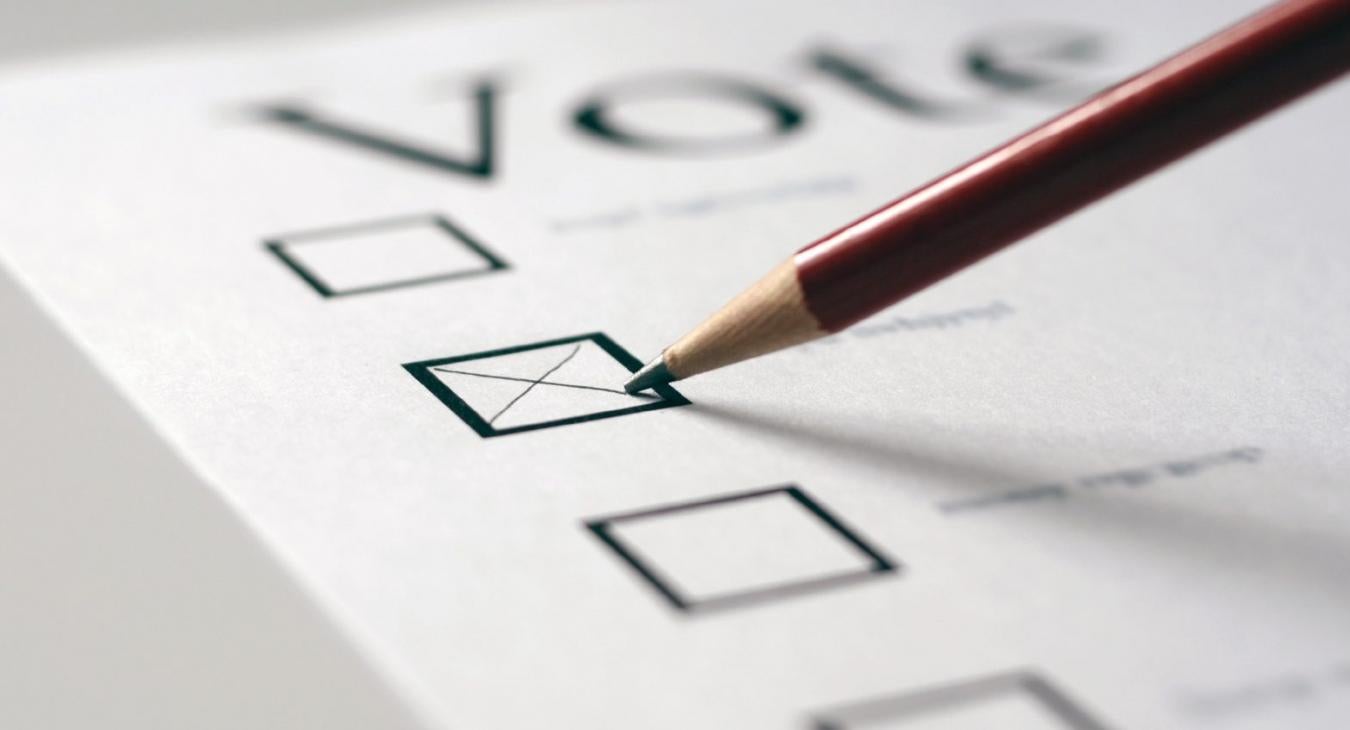 Close up of Paper Ballot being Voted